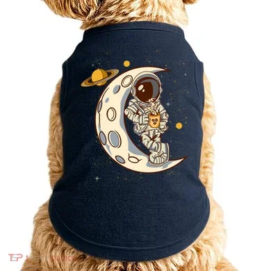 Coffee Loving Space Astronaut Moon Crest Doggie Tank