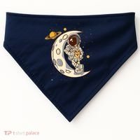 Coffee Loving Space Astronaut Moon Crest USA-Made Doggie Bandana thumb 0