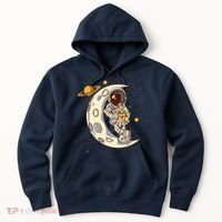 Coffee Loving Space Astronaut Moon Crest Hoodie thumb 0