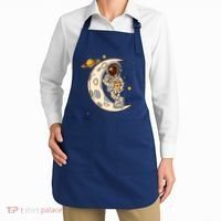 Coffee Loving Space Astronaut Moon Crest Apron thumb 2