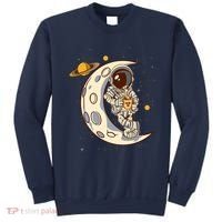 Coffee Loving Space Astronaut Moon Crest Sweatshirt thumb 0