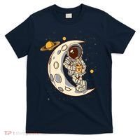 Coffee Loving Space Astronaut Moon Crest T-Shirt thumb 0