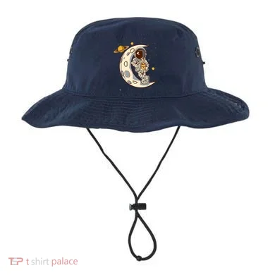 Coffee Loving Space Astronaut Moon Crest Bucket Hat