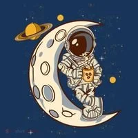 Coffee Loving Space Astronaut Moon Crest Bucket Hat thumb 4