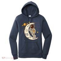 Coffee Loving Space Astronaut Moon Crest Women's Hoodie thumb 0