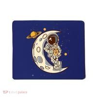 Coffee Loving Space Astronaut Moon Crest Mousepad thumb 0