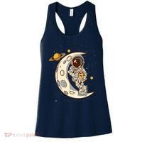Coffee Loving Space Astronaut Moon Crest Women's Tank Top thumb 0