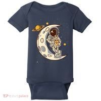 Coffee Loving Space Astronaut Moon Crest Baby Bodysuit thumb 0