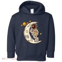 Coffee Loving Space Astronaut Moon Crest Toddler Hoodie thumb 0