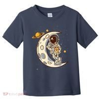 Coffee Loving Space Astronaut Moon Crest Toddler T-Shirt thumb 0