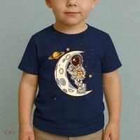 Coffee Loving Space Astronaut Moon Crest Toddler T-Shirt thumb 2