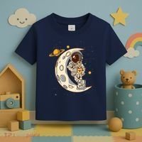 Coffee Loving Space Astronaut Moon Crest Toddler T-Shirt thumb 3