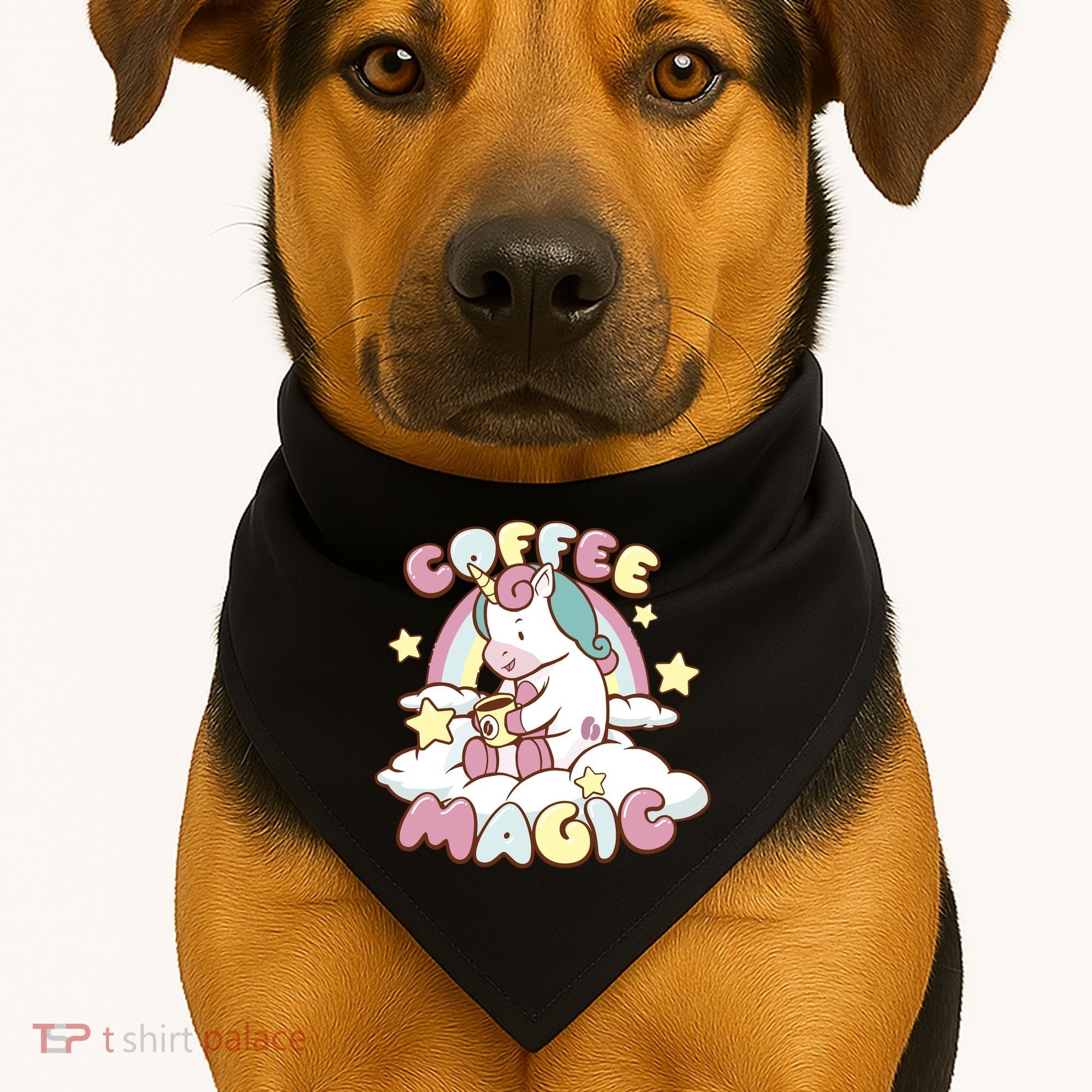 Coffee Magic Unicorn USA-Made Doggie Bandana