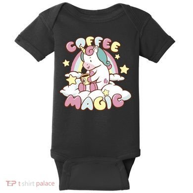 Coffee Magic Unicorn Baby Bodysuit