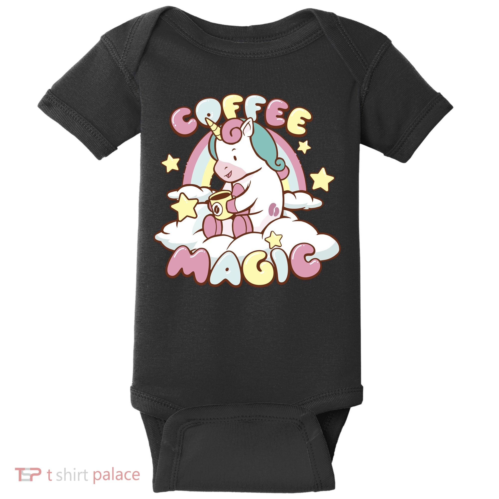 Coffee Magic Unicorn Baby Bodysuit