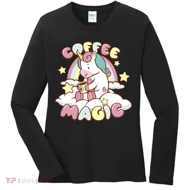 Coffee Magic Unicorn Women's Long Sleeve Shirt