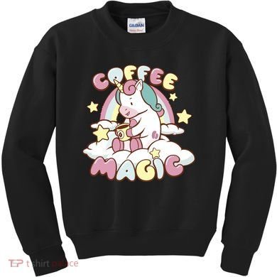 Coffee Magic Unicorn Kids Sweatshirt