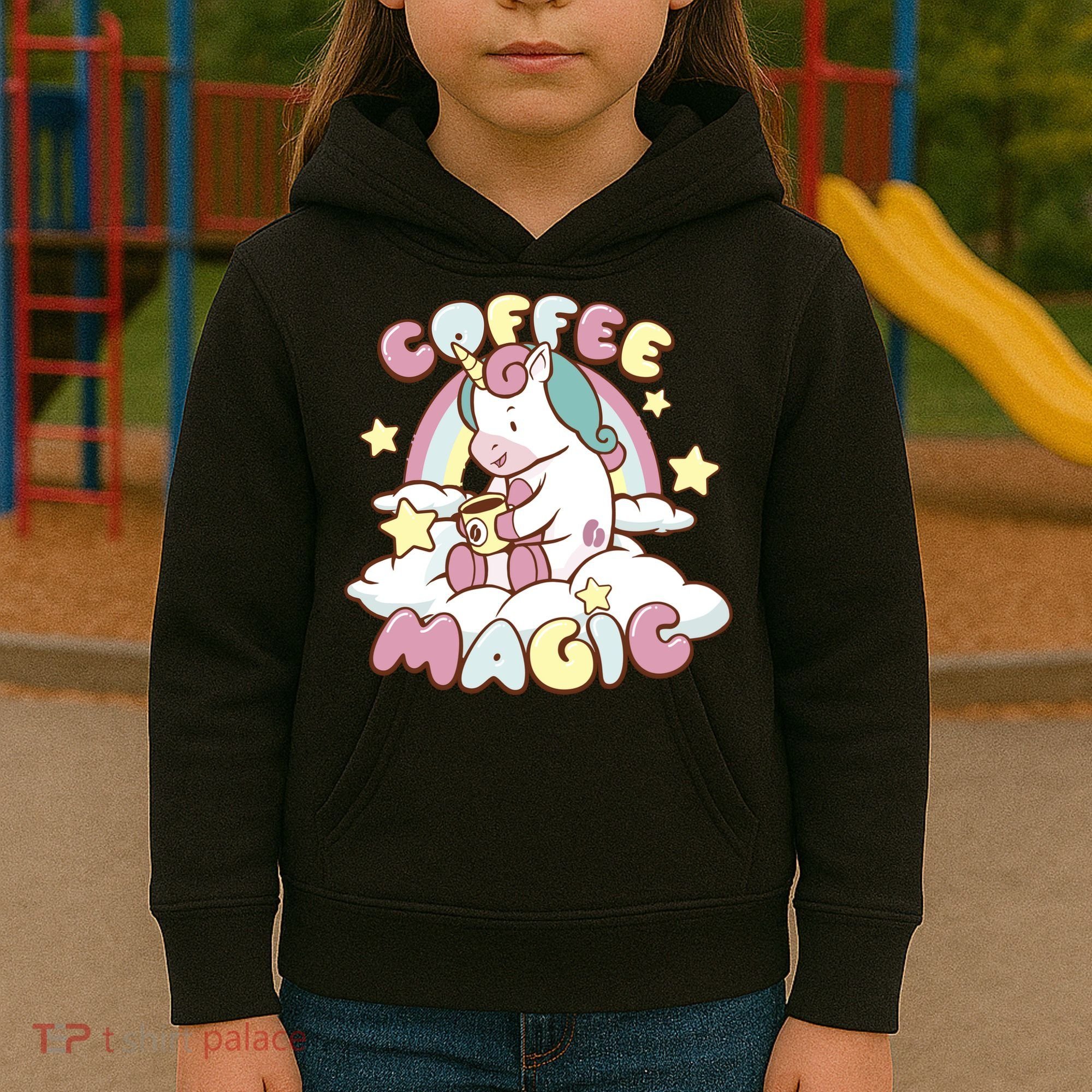 Coffee Magic Unicorn Kids Hoodie