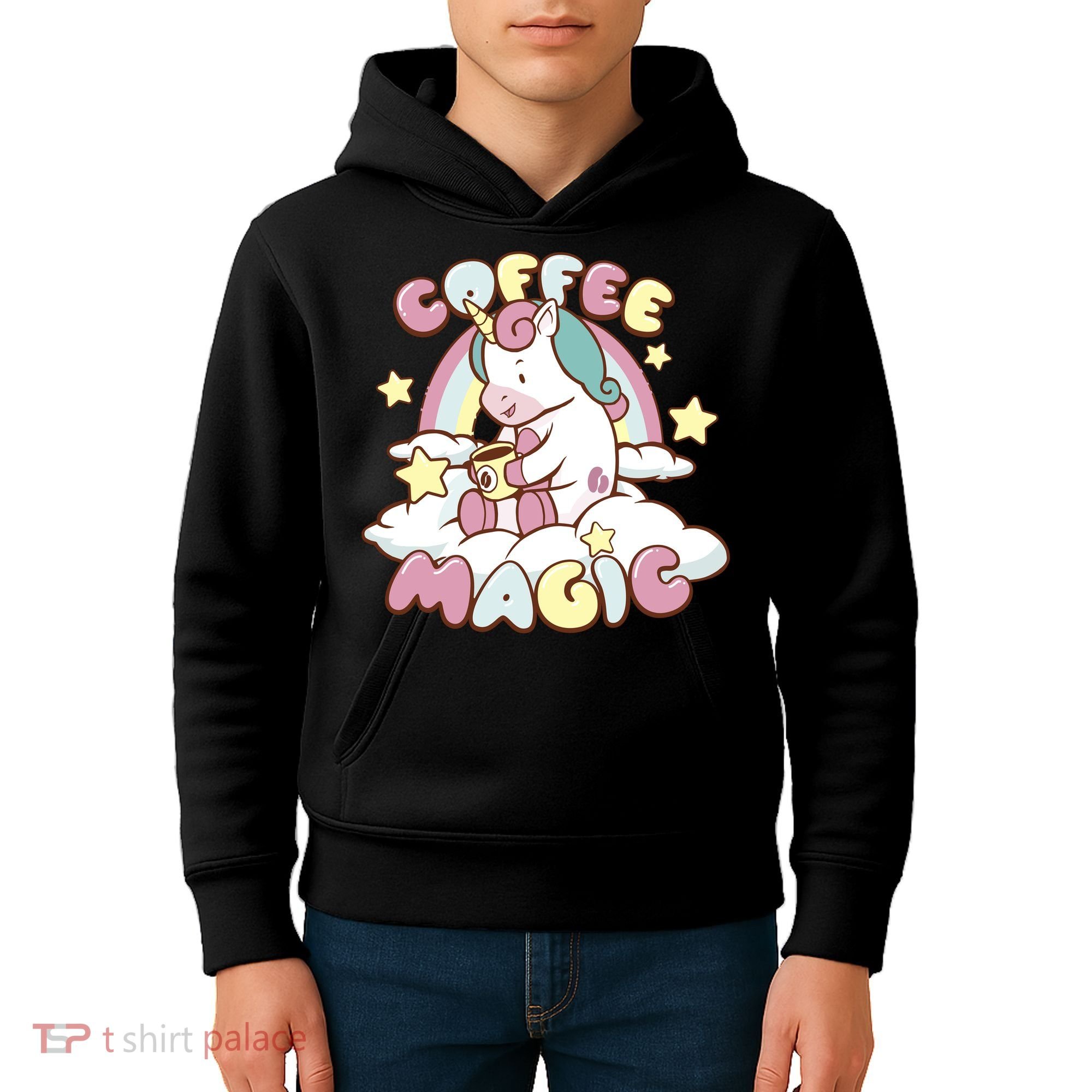 Coffee Magic Unicorn Kids Hoodie