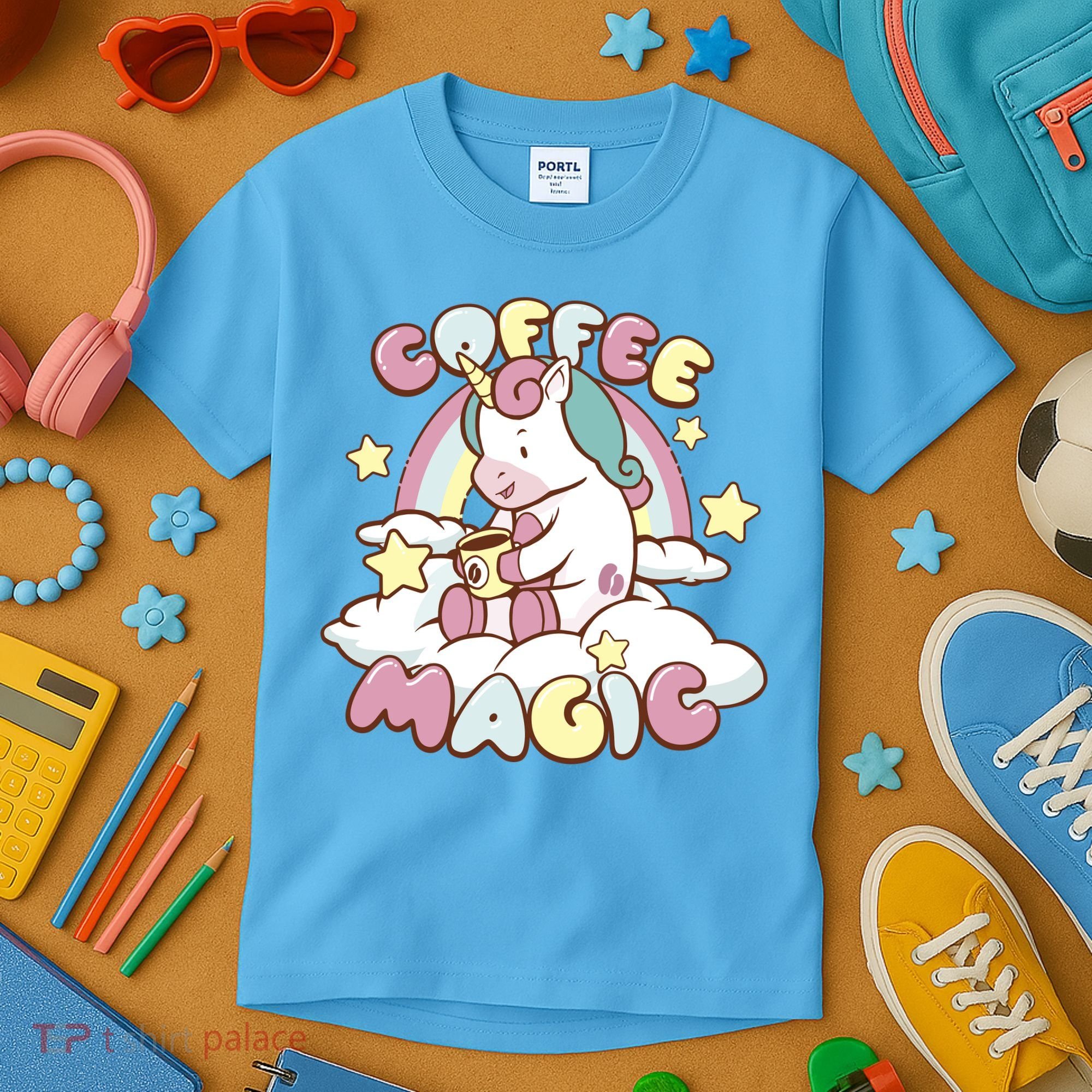 Coffee Magic Unicorn Kids T-Shirt