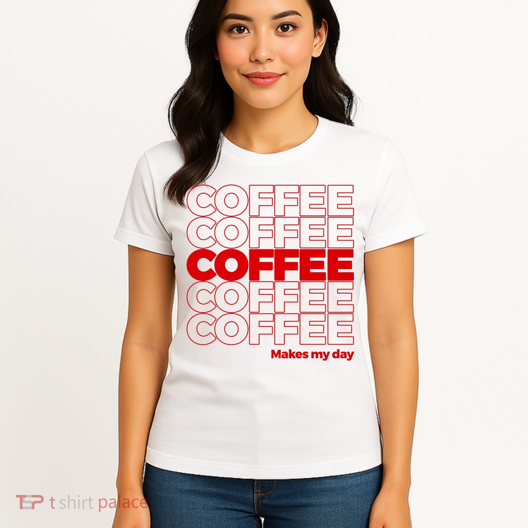 Coffee Makes My Day Thank You Bag Parody Women's T-Shirt