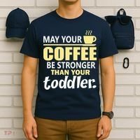 Coffee Mom - May Your Coffee Be Stronger Than Your Toddler T-Shirt thumb 6