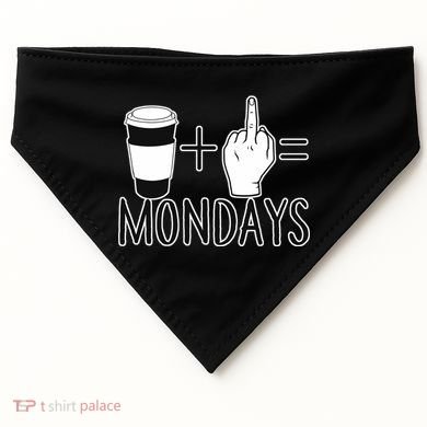 Coffee Plus Middle Finger Equals Monday USA-Made Doggie Bandana
