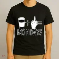Coffee Plus Middle Finger Equals Monday T-Shirt thumb 3