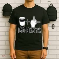 Coffee Plus Middle Finger Equals Monday T-Shirt thumb 6