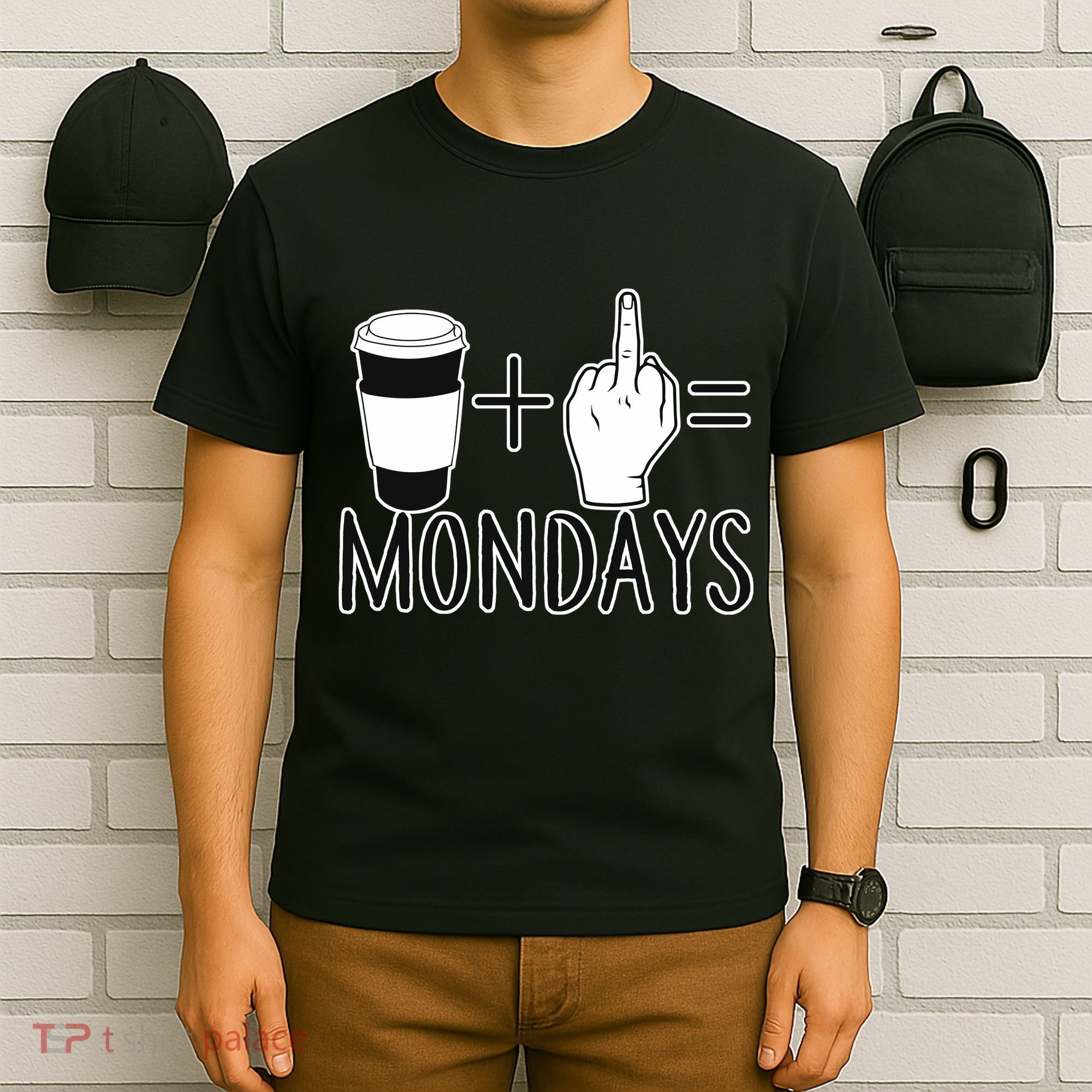 Coffee Plus Middle Finger Equals Monday T-Shirt