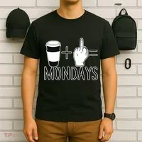 Coffee Plus Middle Finger Equals Monday T-Shirt thumb 6