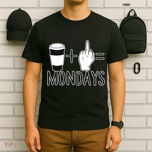 Coffee Plus Middle Finger Equals Monday T-Shirt