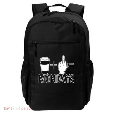 Coffee Plus Middle Finger Equals Monday Backpack