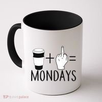 Coffee Plus Middle Finger Equals Monday Coffee Mug thumb 0