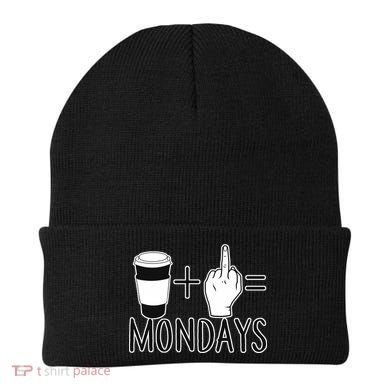 Coffee Plus Middle Finger Equals Monday Beanie