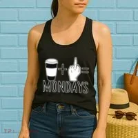 Coffee Plus Middle Finger Equals Monday Women's Tank Top thumb 2