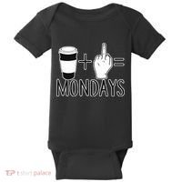 Coffee Plus Middle Finger Equals Monday Baby Bodysuit thumb 0