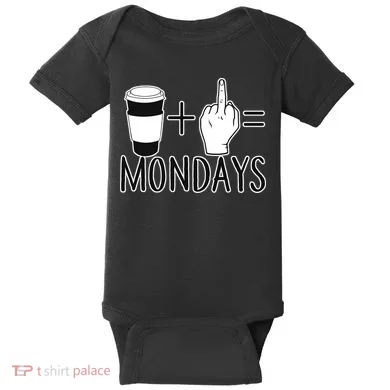 Coffee Plus Middle Finger Equals Monday Baby Bodysuit
