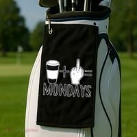 Coffee Plus Middle Finger Equals Monday Golf Towel thumb 2