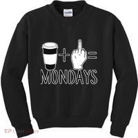 Coffee Plus Middle Finger Equals Monday Kids Sweatshirt thumb 0