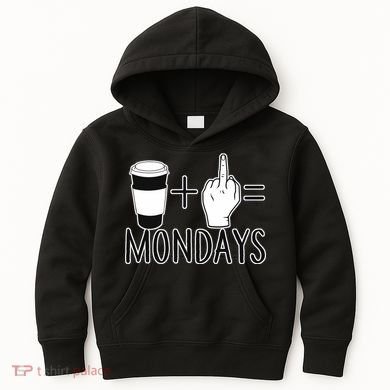 Coffee Plus Middle Finger Equals Monday Kids Hoodie