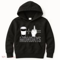 Coffee Plus Middle Finger Equals Monday Kids Hoodie thumb 0