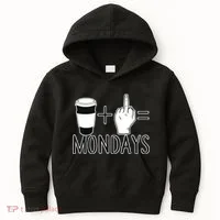 Coffee Plus Middle Finger Equals Monday Kids Hoodie thumb 0