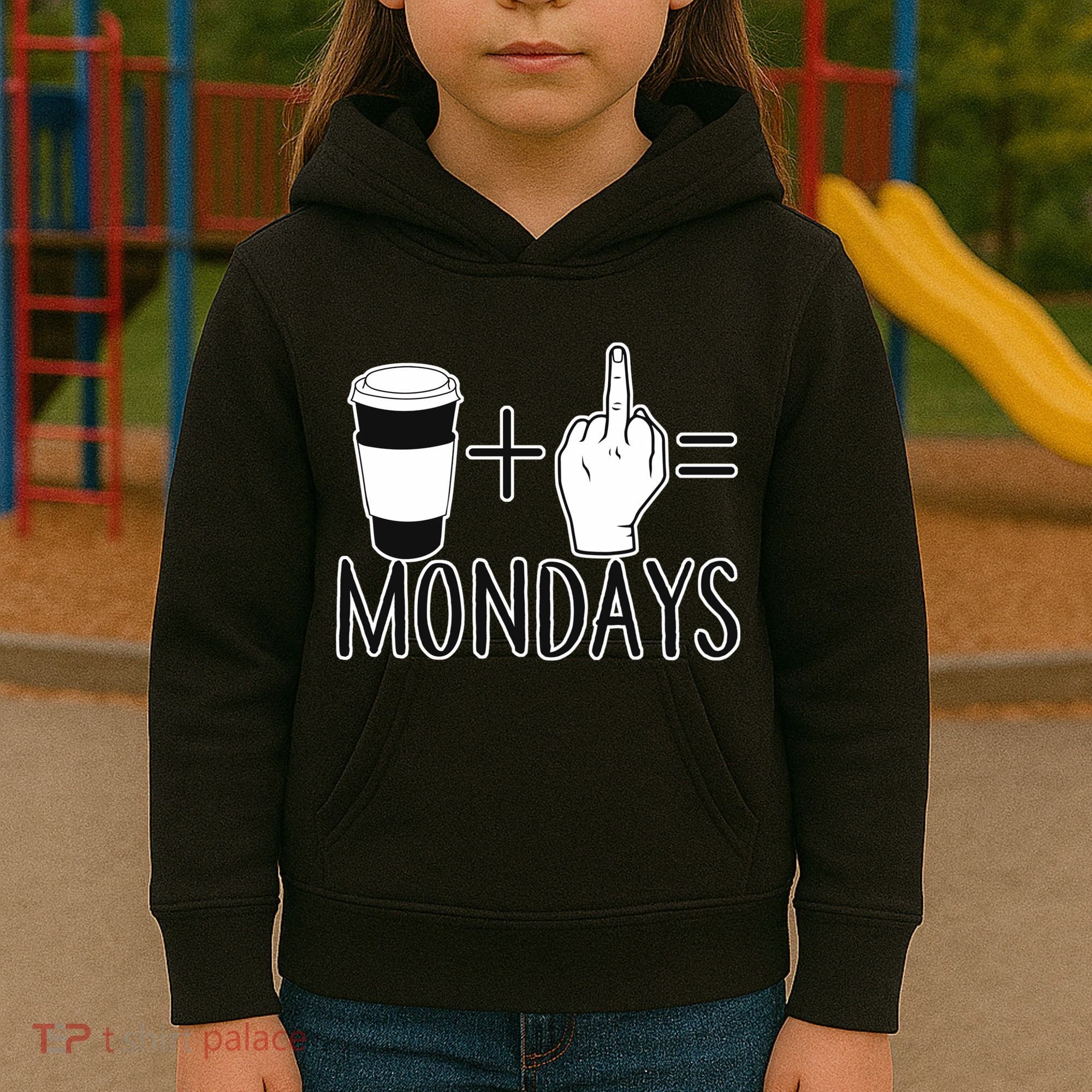 Coffee Plus Middle Finger Equals Monday Kids Hoodie
