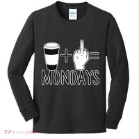 Coffee Plus Middle Finger Equals Monday Kids Long Sleeve Shirt thumb 0
