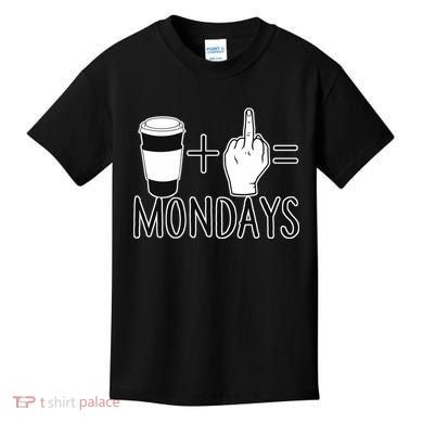 Coffee Plus Middle Finger Equals Monday Kids T-Shirt