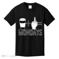 Coffee Plus Middle Finger Equals Monday Kids T-Shirt thumb 0