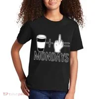 Coffee Plus Middle Finger Equals Monday Kids T-Shirt thumb 2