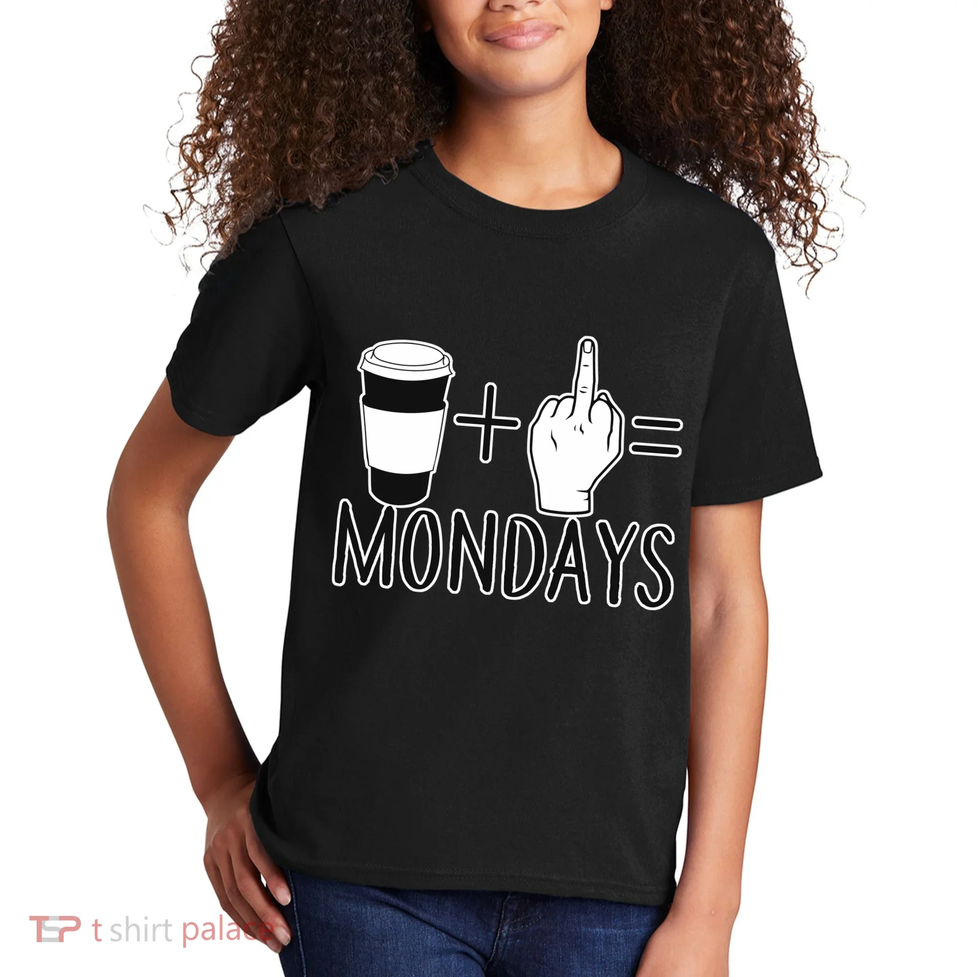 Coffee Plus Middle Finger Equals Monday Kids T-Shirt