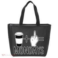 Coffee Plus Middle Finger Equals Monday Tote Bag thumb 0
